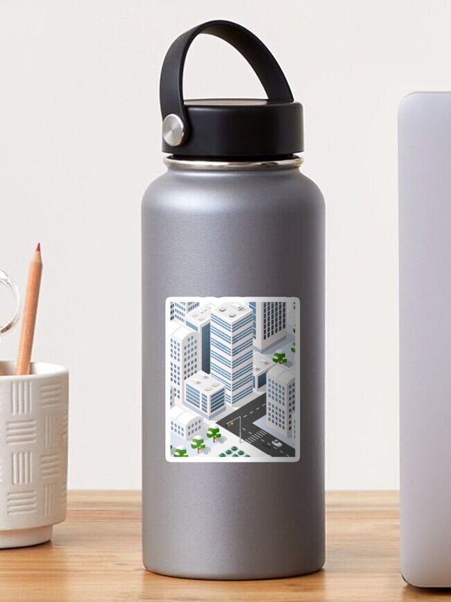 Thumbnail 1 of 3, Sticker, 3D ing megapolis isometric designed and sold by morrismorgan.