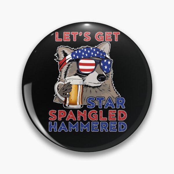 Item preview, Lets Get Star Spangled Hammered 4th Of July Drinking Raccoon designed and sold by DSWShirts.