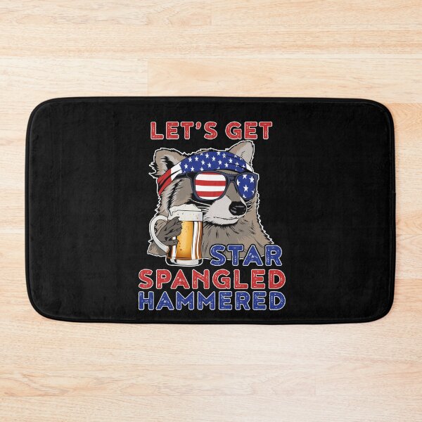 Item preview, Lets Get Star Spangled Hammered 4th Of July Drinking Raccoon designed and sold by DSWShirts.