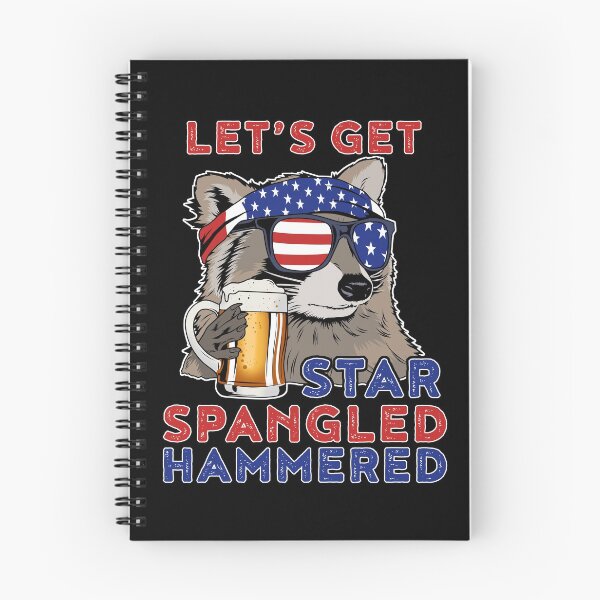 Item preview, Lets Get Star Spangled Hammered 4th Of July Drinking Raccoon designed and sold by DSWShirts.