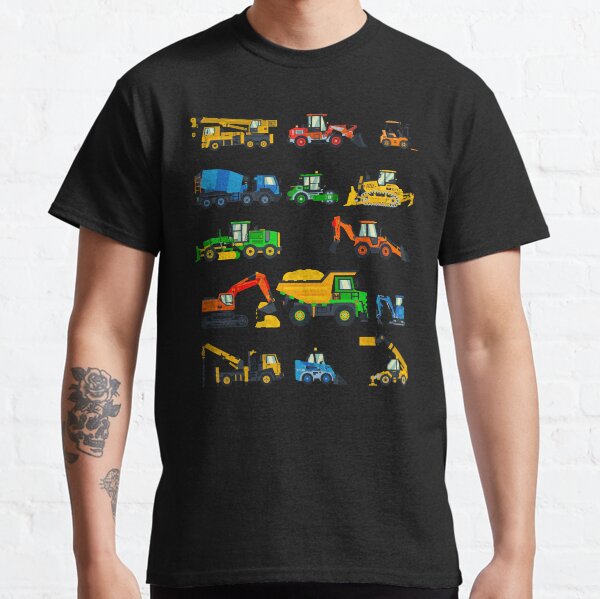 Construction Equipment for Men, Women, Boys and Girls in Primary Colors Classic T-Shirt