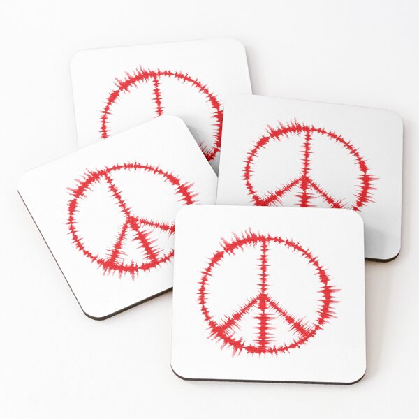 Item preview, Music wave with peace symbol(white and red) designed and sold by Junsu Lim.