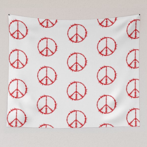 Item preview, Music wave with peace symbol(white and red) designed and sold by Junsu Lim.