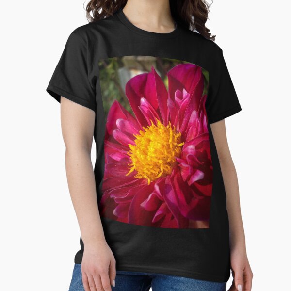 Item preview, Close up of a Pink Collarette Dahlia Flower with Orange Disc Floret 045 designed and sold by Bees-n-Flowers.