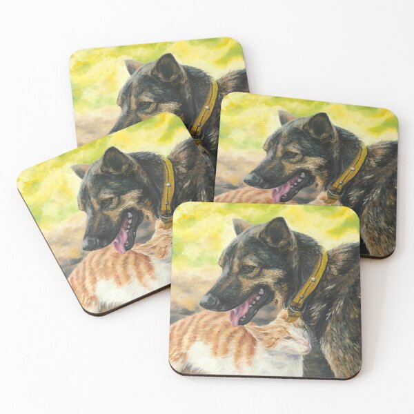 Item preview, Best friends dog and cat living together designed and sold by gloriaC CREATE.