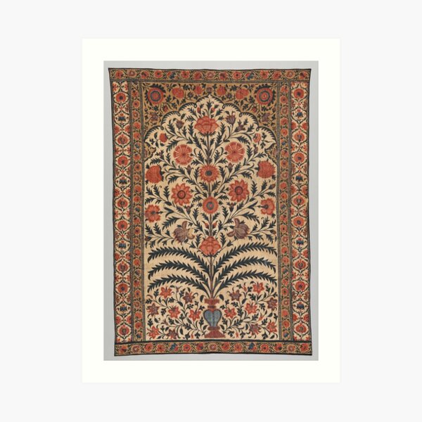 Vintage Panel from a Tent Lining, India 1725–50 Art Print
