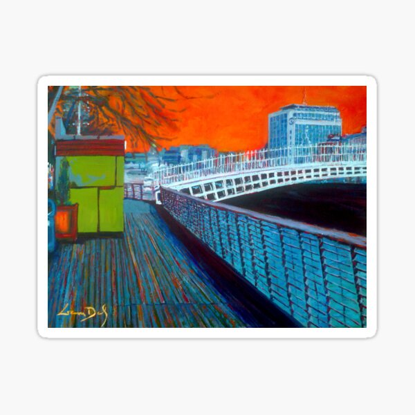 Item preview, Boardwalk, Ha'penny Bridge, Orange (Dublin, Ireland) designed and sold by eolai.