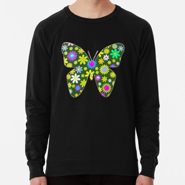 pastel floral folk art motif Lightweight Sweatshirt