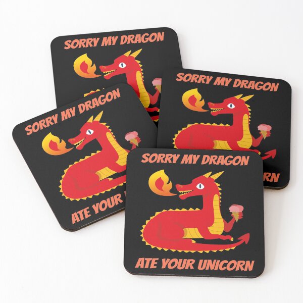 Aperçu de l'œuvre  Dragons et licornes - Licornes et dragons rouges créée et vendue par Coder-T.