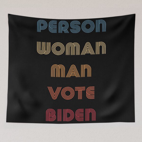 Artikelvorschau, Person Frau Mann Abstimmung Biden 2020 Retro Vintage entworfen und verkauft von RandomStuffShop.