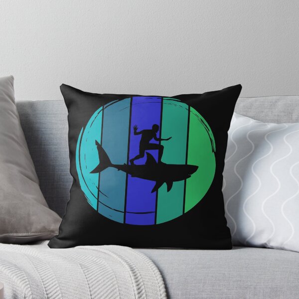 Item preview, Funny Distressed Vintage Shark Rider Silhouette designed and sold by BrighterVibes.