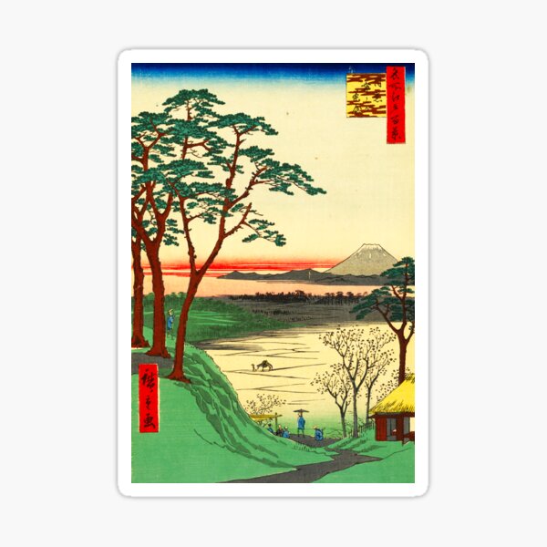 "Meguro jijigachaya" by Ando Hiroshige Sticker