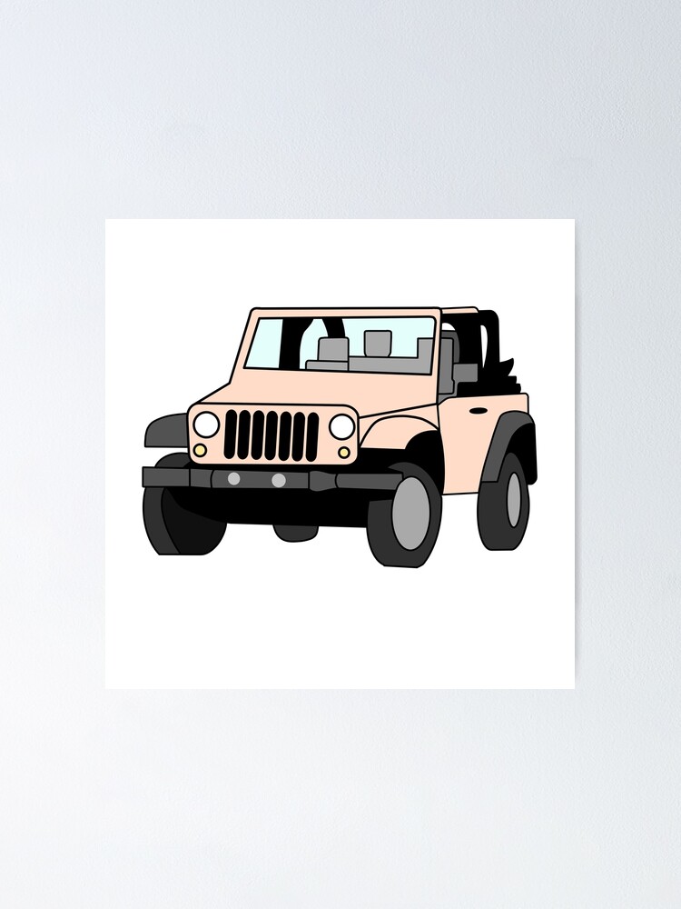 Aesthetic Pastel Peach Jeep