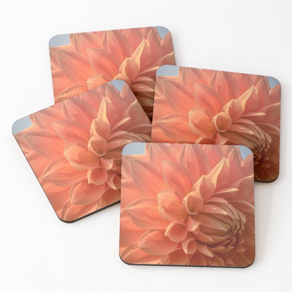 Item preview, Dahlia Cornel Brons Flower Blossoming with Coral Pink Petals 048 designed and sold by Bees-n-Flowers.