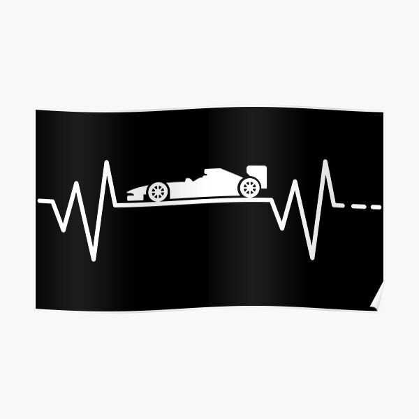 F1 heartbeat car black and red t-shirt ,pulse, F1 fan gift
