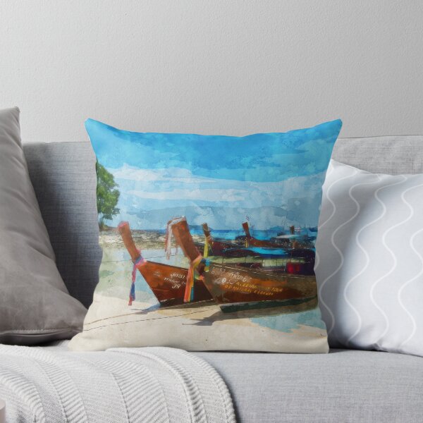 Item preview, Boats on the Tropical Beach - Watercolor designed and sold by d1mology.