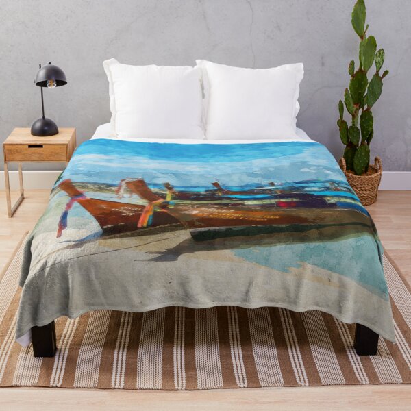 Item preview, Boats on the Tropical Beach - Watercolor designed and sold by d1mology.