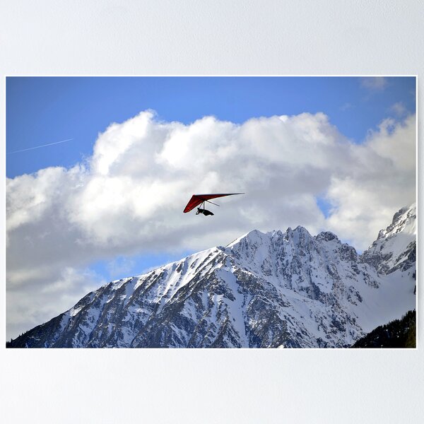 Hang glider just after launch Poster