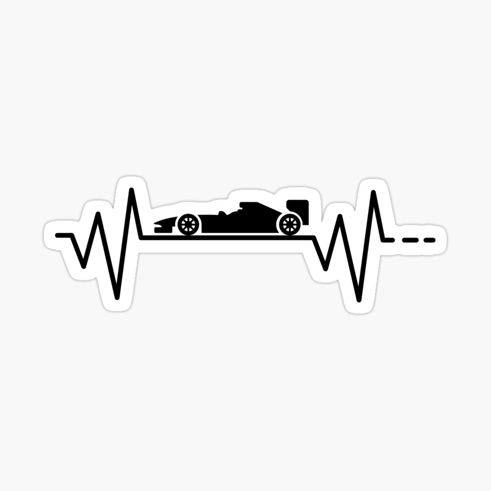 F1 heartbeat car black and red t-shirt ,pulse, F1 fan gift