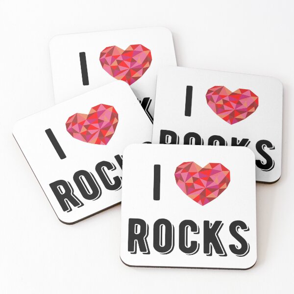 Item preview, I love rocks / white designed and sold by awesomecrystals.