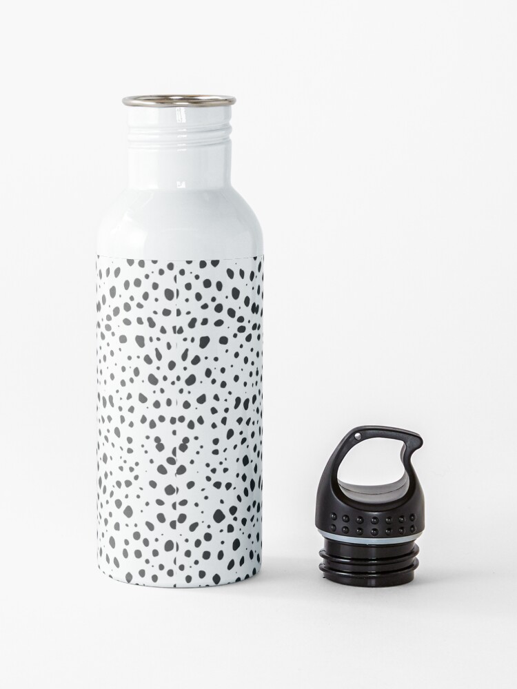 Alternate view of Dalmatian Spots - Black and White Polka Dots Water Bottle