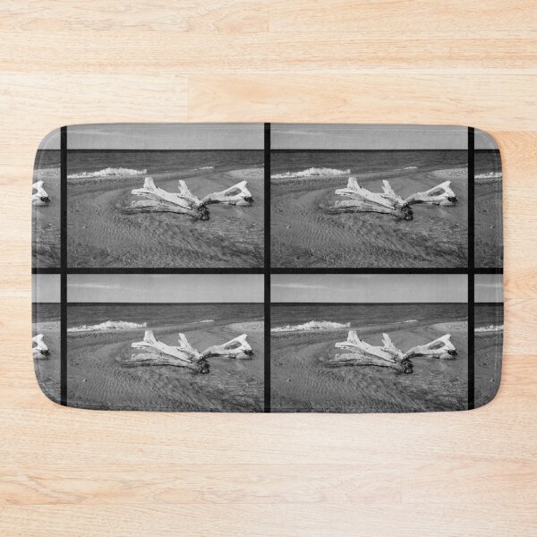 Item preview, Beachscape and driftwood in monochrome designed and sold by J Rier Photography.