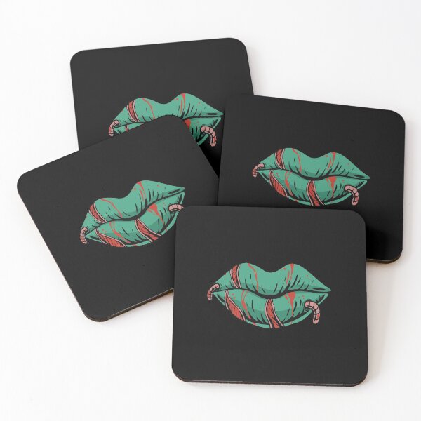 Item preview, Lips with worm and blood designed and sold by mouad naouiri.