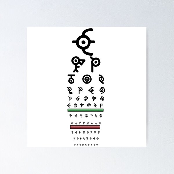 Item preview, Unown eyesight chart test designed and sold by SolarFox.