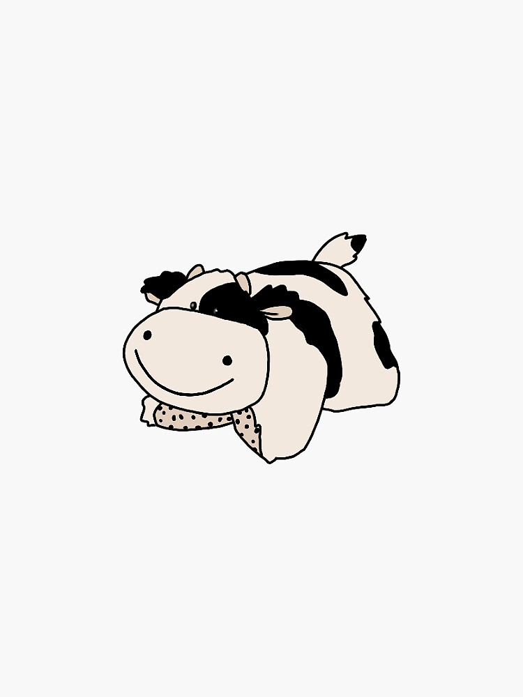 "Cow pillow pet" Sticker for Sale by AllisonHartsell Redbubble