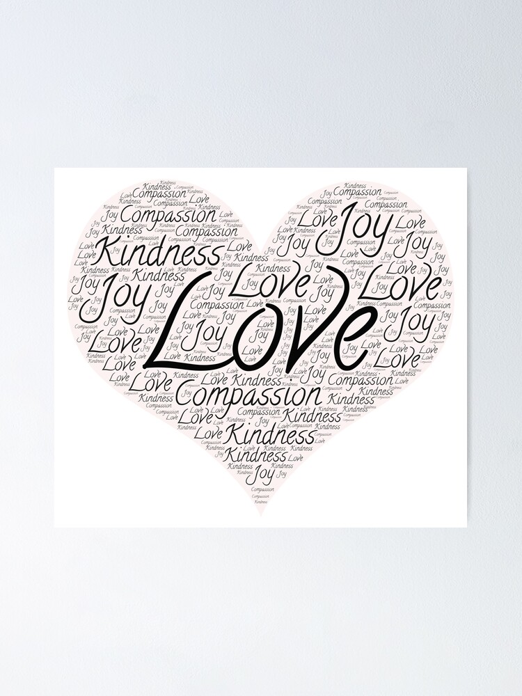 "Love Heart Word Art" Poster for Sale by KatOM Redbubble