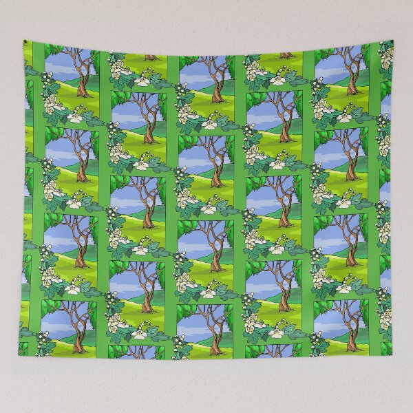 Item preview, Rural Landscape - Cottagecore / Countrycore #3 - Green Background designed and sold by Cottagecore Emporium.