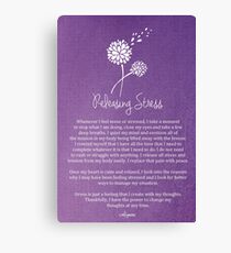 Affirmation - Releasing Tension Canvas Print