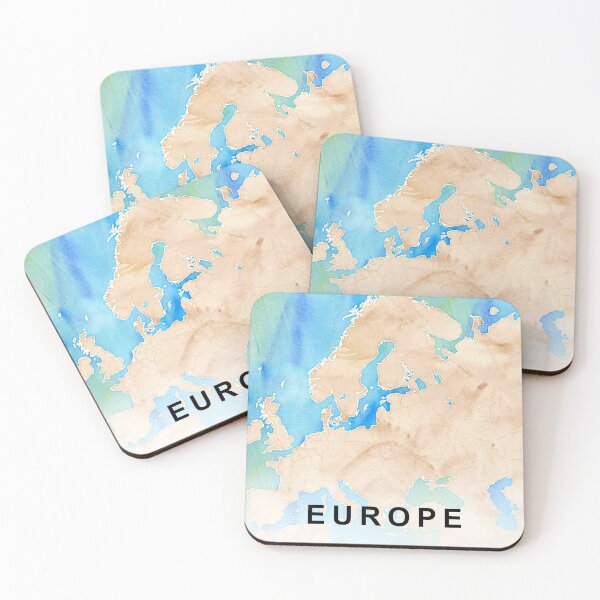 Item preview, EUROPE MAP POSTER WATERCOLOUR designed and sold by rashadat.