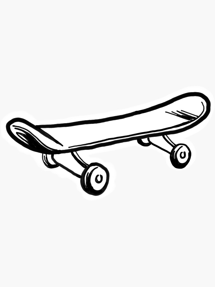 "Skateboard (sticker)" Sticker by RaineyCreations Redbubble