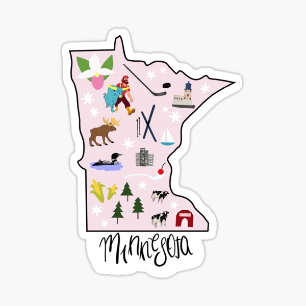 Vista previa del artículo con la obra «Mapa de Minnesota», diseñado y vendido por aander277.