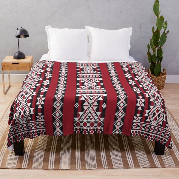 Motif tapis Kabyle rouge Plaid