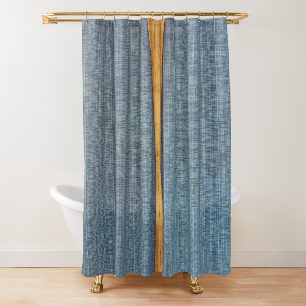 Dark Blue Deep Split Shower Curtain