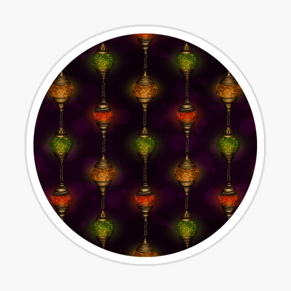 Item preview, Morrocan Lanterns Pattern - Colorful Boho Mosiac Lanterns designed and sold by somecallmebeth.