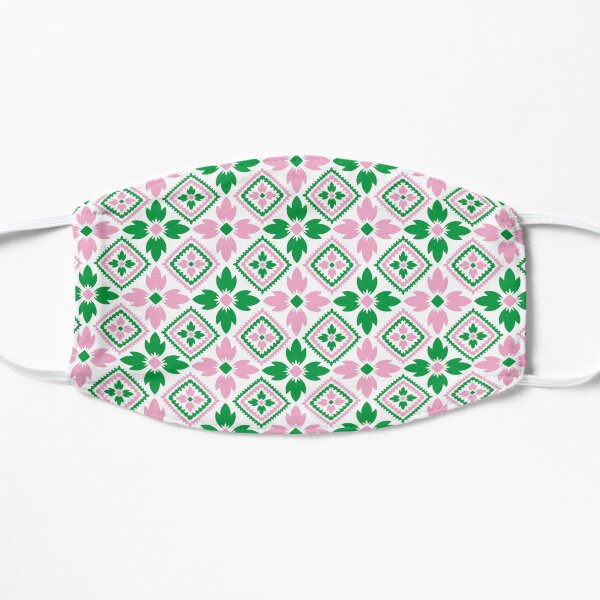 Pink and Green Diamond Dream Flat Mask