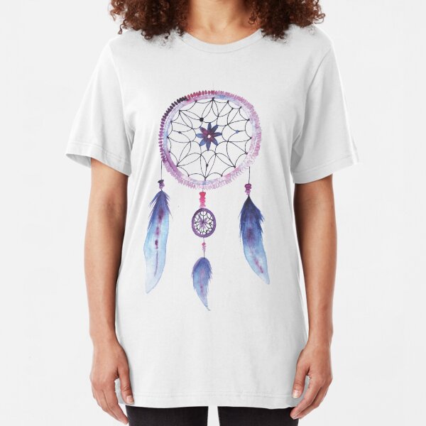 Dreamcatcher Watercolor Illustration Slim Fit T-Shirt
