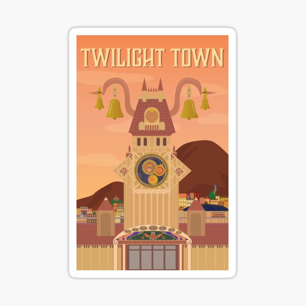 Twilight Town travel poster Sticker