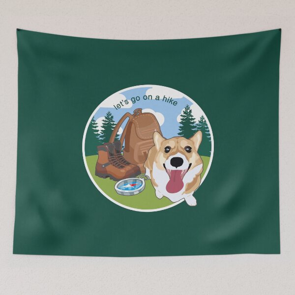 Item preview, Hiking Corgi Emblem designed and sold by MaplewoodMerch.