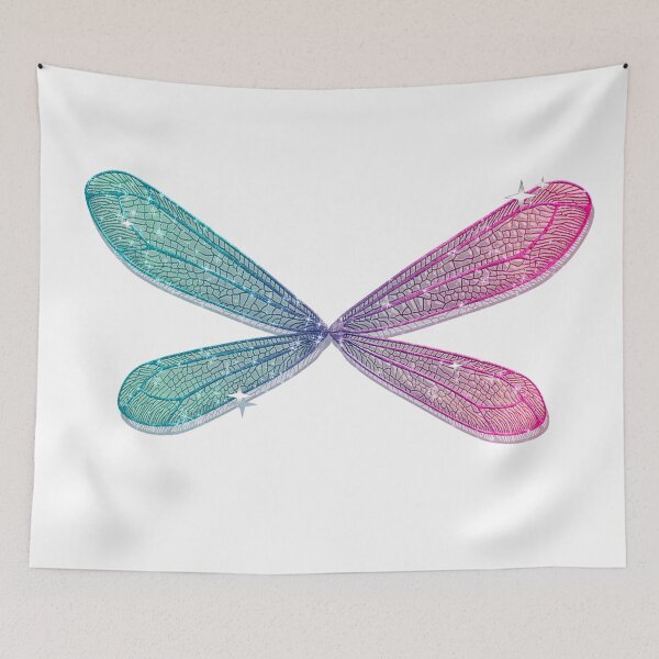 Item preview, Fantasy Dragonfly Fairy Wings Back Texture Nature Fairy Tales Blue and pink designed and sold by Jolly-Yosei.
