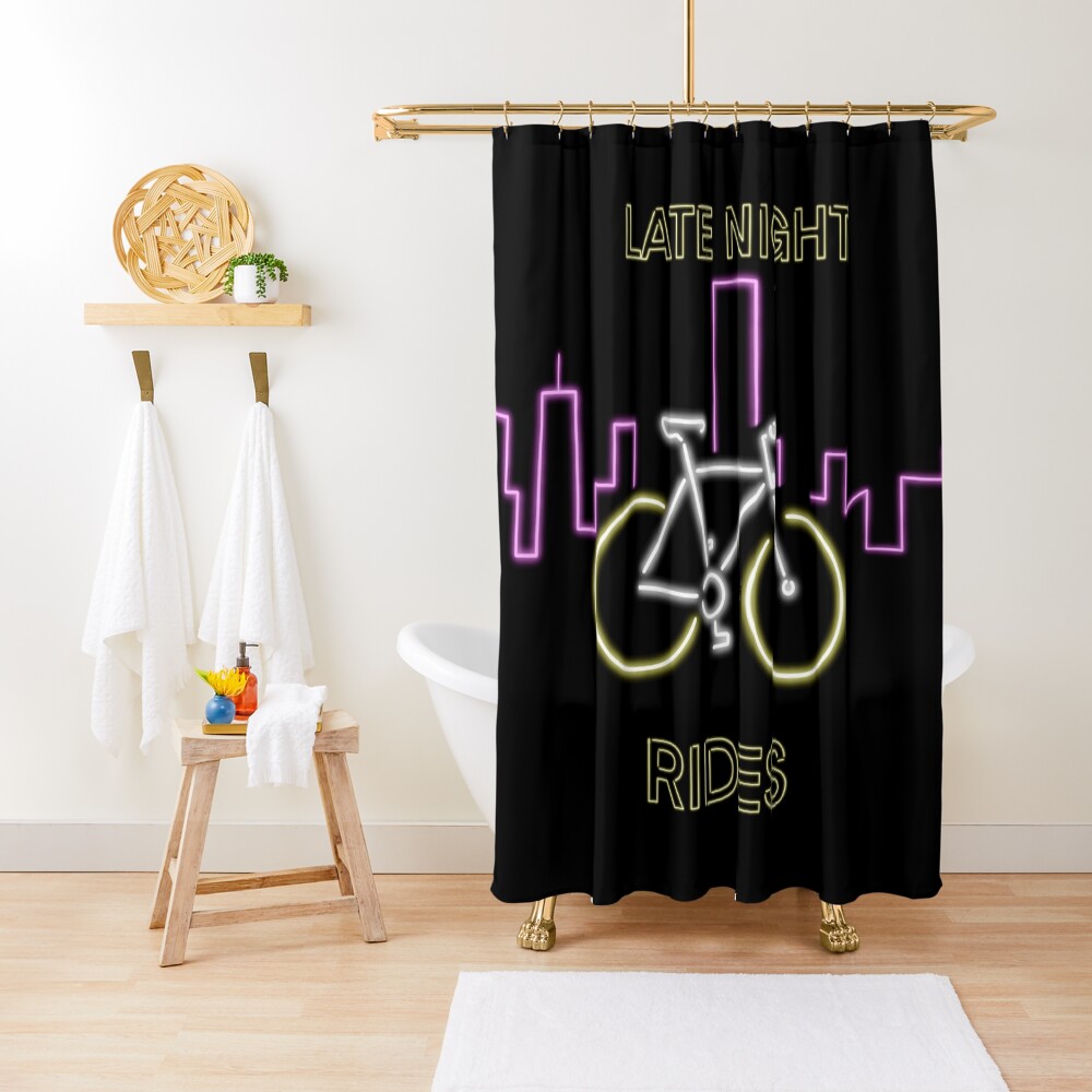Late Night Rides V1 (Neon Signs) Shower Curtain