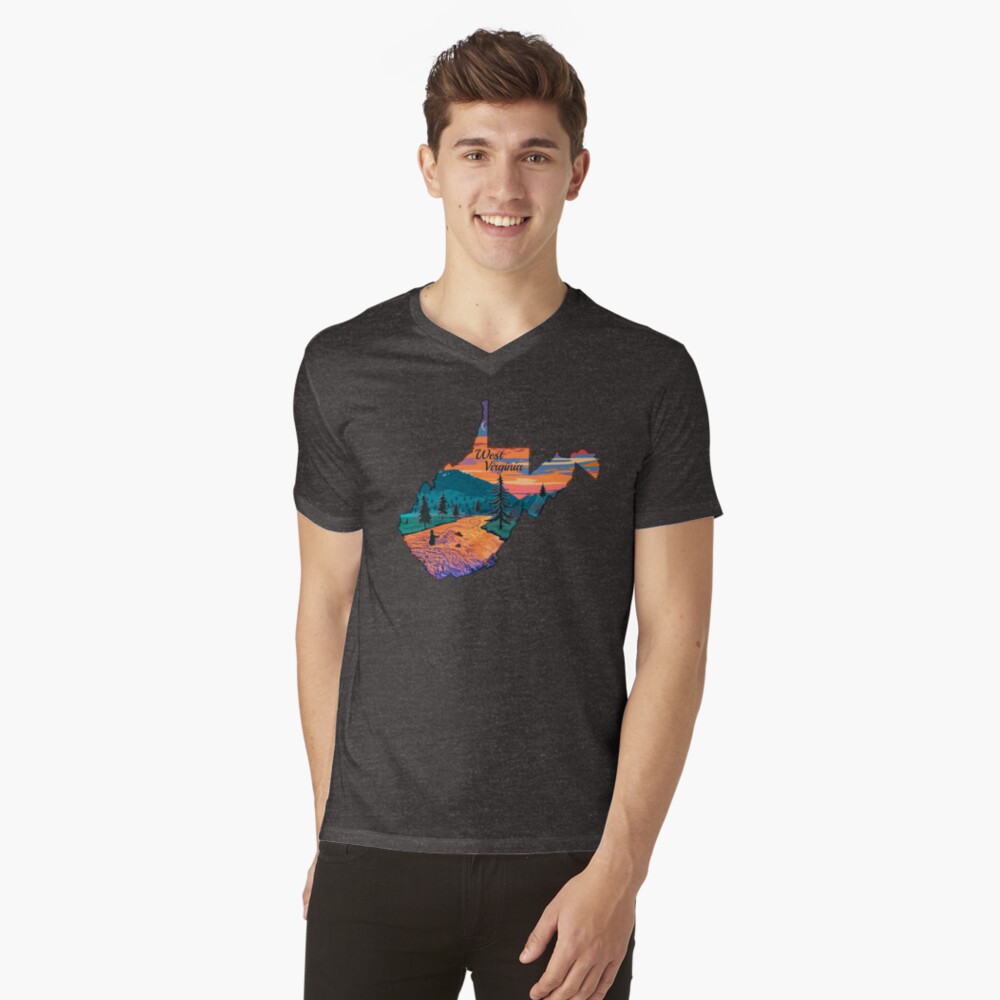 Vista previa del artículo con la obra «Camiseta de cuello en V», diseñado y vendido por TeeCreations.