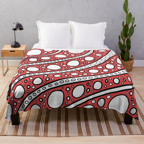Item preview, Red Line Art Doodle Circle Pattern Design designed and sold by NancyMerkle.