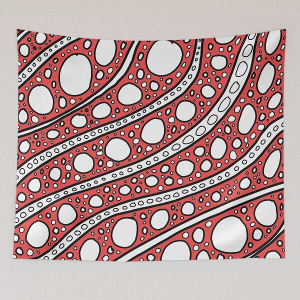 Item preview, Red Line Art Doodle Circle Pattern Design designed and sold by NancyMerkle.