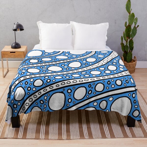 Item preview, Blue Line Art Doodle Circle Pattern Design designed and sold by NancyMerkle.