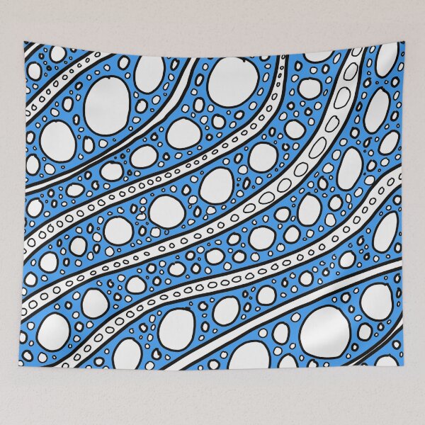 Item preview, Blue Line Art Doodle Circle Pattern Design designed and sold by NancyMerkle.