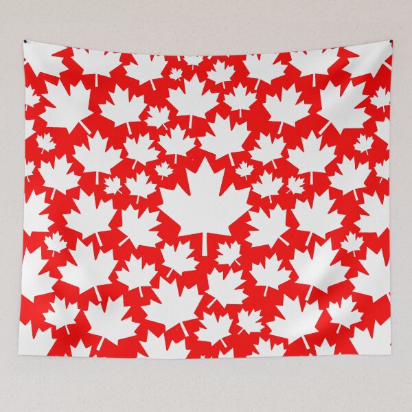 Item preview, White Canada Flag Maple Leaves designed and sold by Livity.
